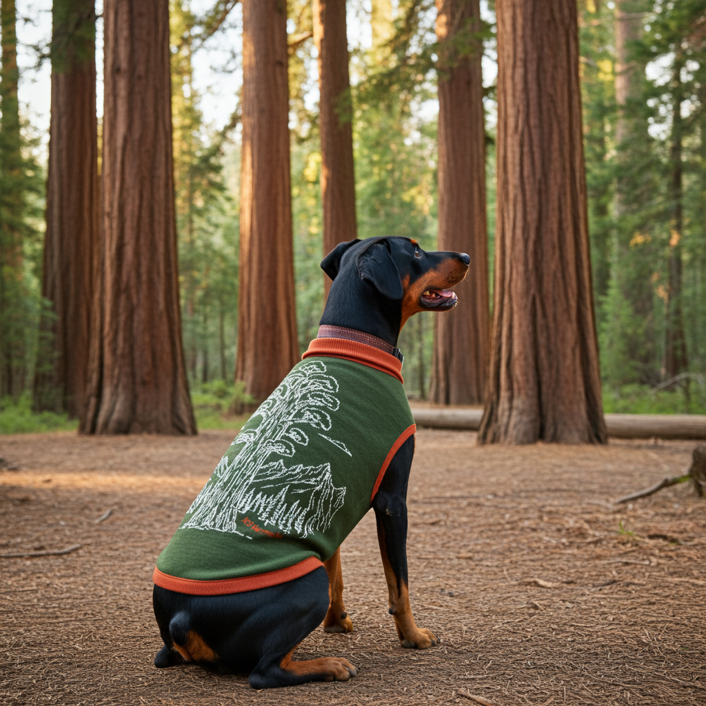 The Giant Grove Knit: A Sequoia-Inspired Dog Sweater for Camping